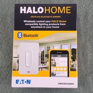 NEW Eaton Halo Home HWAS1BLE40AWH Anyplace Bluetooth Smart Dimmer Switch